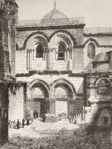 Jeruzalem, Palestina. Kerk van het Heilig Graf in de 19e eeuw. door Paul Lacroix