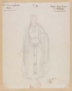 Gounod - De bloedige non - Vier kostuummodellen van Paul Lormier - 4. Agnes, dochter van baron Moldaw door Paul Lormier