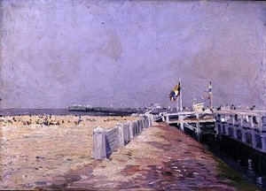 Het kleine strand van Oostende