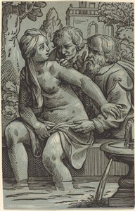 Susanna en de Ouderlingen door Paul Maupin, after Jacques Stella