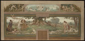 Schets voor het stadhuis van Saint-Maur-des-Fossés: Deugden tegenover de Ondeugd (Jeugd. Gouden Eeuw) door Paul Milliet