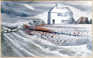 Huis aan zee, Dymchurch, Kent door Paul Nash