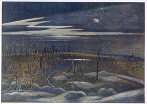 Weide met bosje, uit Britse kunstenaars aan het front, Vervolg van het Westelijk Front, Deel Drie, Paul Nash door Paul Nash
