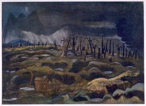 Schemering, uit Britse kunstenaars aan het front, voortzetting van het westelijk front, deel drie, Paul Nash door Paul Nash