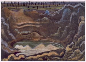De rups krater, uit Britse kunstenaars aan het front, Vervolg van het Westelijk Front, Deel Drie, Paul Nash door Paul Nash