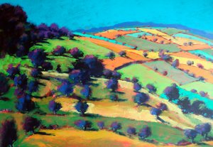 Barrowwake Looking Northwest (Detail #1), 2025 (acryl op board)