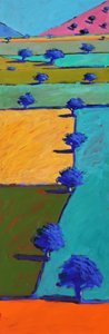 Swineyard Summer, 2021 (acryl op board) door Paul Powis