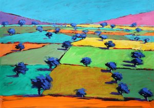 De Geul, 2021 (acryl op papier) door Paul Powis