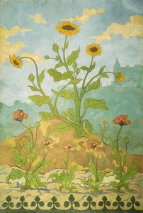 Zonnebloemen en klaprozen, 1899