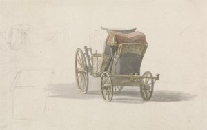 Een koets met koninklijk wapen door Paul Sandby