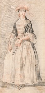 Een Dame met een Waaier door Paul Sandby