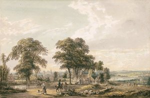 Naderend Rochester en de Medway door Paul Sandby