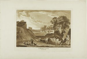 Cardiff Castle vanuit het westen, plaat twee uit Twelve Views in Wales