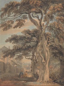 Koppel in een Boerenhof door Paul Sandby