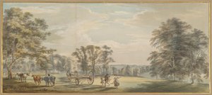 Dageraad in Luton Park door Paul Sandby