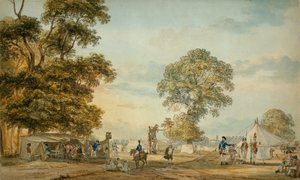 Kampement in Hyde Park tijdens de Gordon Riots, 1780 door Paul Sandby