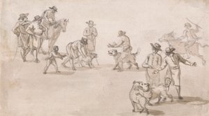Groep figuren: Een hondengevecht