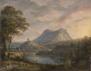 Landschap met een Meer door Paul Sandby
