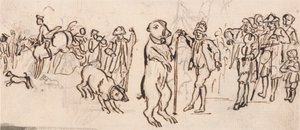 Muzikanten en een optredende beer door Paul Sandby