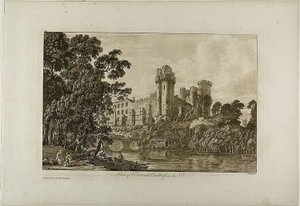 Deel van Warwick Castle vanuit het zuidoosten, plaat 4