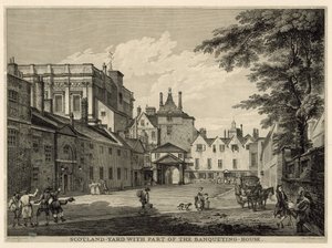 Scotland Yard met een deel van het Banketgebouw door Paul Sandby