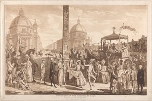 De Opening van het Carnaval in Rome door Paul Sandby