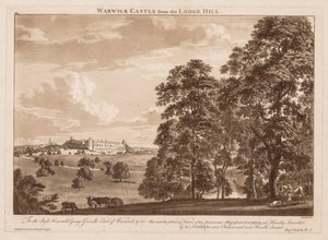 Uitzichten van Warwick Castle: Warwick Castle vanaf de Lodge Hill