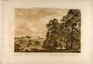 Warwick Castle vanaf de Lodge Hill, plaat 1