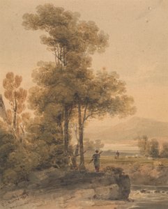 Landschap met Figuren, Cromach Water door Paul Sandby Munn