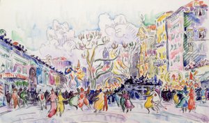 Carnaval in Nice door Paul Signac
