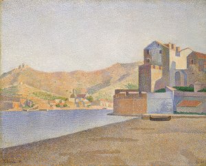 Het Stadsstrand, Collioure, Opus 165 door Paul Signac