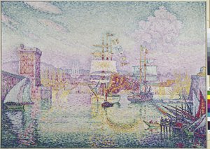 Ingang van de haven van Marseille door Paul Signac