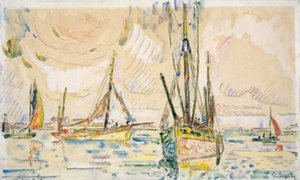 Vissersboten in de Haven van Locmalo door Paul Signac