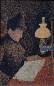 Vrouw onder de lamp