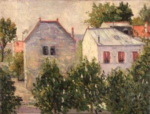 Tuin in Asnieres door Paul Signac