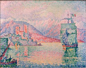 Haven van Antibes in avondlicht