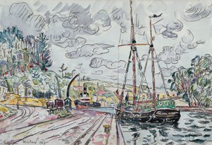 Landschap bij Pontrieux, 1927 door Paul Signac