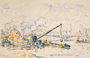 Le Pont Mirabeau. De zandhoop door Paul Signac