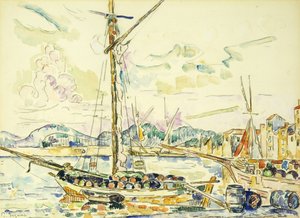 De haven van Saint-Tropez door Paul Signac