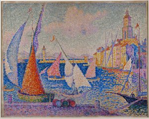 Le Quai, St. Tropez (olieverf op doek) door Paul Signac