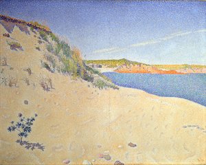 Het strand bij Saint-Briac. Op. 212 Zandige kust, 1890 door Paul Signac