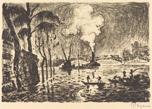 De Overstroomde Seine in 1910 door Paul Signac