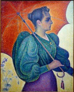 De vrouw heeft de paraplu door Paul Signac