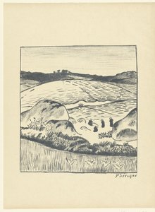 Heuvellandschap met akkers door Paul Sérusier