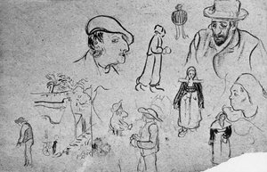 Paul Sérusier (1865-1927): schetsen (Paul Gauguin bovenaan links) door Paul Sérusier