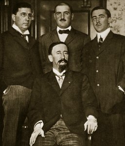 Francisco Madero en drie van zijn zonen, Gustavo, Gabriel en Evaristo, in het Astor Hotel, New York, maart 1911 door Paul Thompson