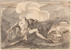De dode Christus met engelen