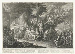 Allegorie op koning Willem III als brenger van vrede in Europa, 1697 door Paul van Somer (II)
