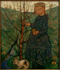 Kind met konijn door Paula Modersohn Becker
