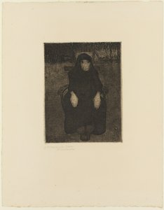Zittende oude vrouw door Paula Modersohn Becker